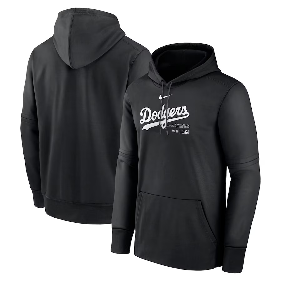Men's Los Angeles Dodgers Black Collection Practice Performance Pullover Hoodie